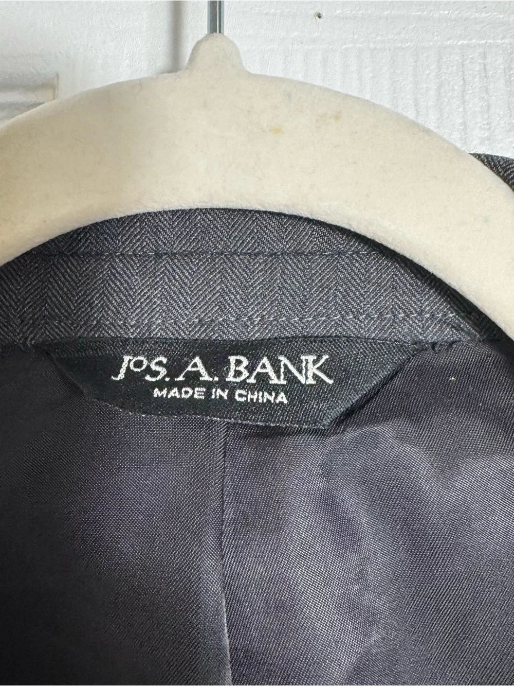 Jos A Bank 100% Wool Blazer Sport Coat Gray Tailored Jacket 43R